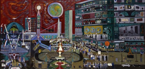Ralph Fasanella. Modern Times, 1966. Oil on canvas, 49 ¾ x 104 in. Smithsonian American Art Museum. Gift of Maurice and Margo Cohen, Birmingham, MI.